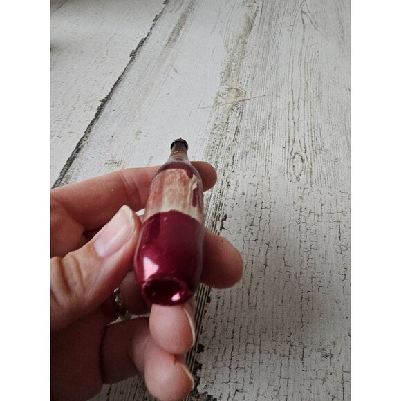 Antique vintage wine champagne glass mercury ornament Mini Xmas tree maroon re - Picture 8 of 8